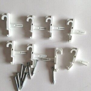 Set of 8 White Wall Shelving Pins Fast Set Back Clip W/Drive Renovating DIY
